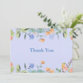 Carte De Remerciements Fleur de Pervenche (Debout devant)