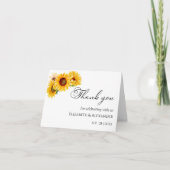 Carte De Remerciements Fleur de tournesol Mariage de automne d'automne (Devant)