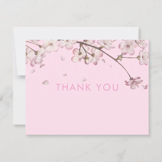 Carte De Remerciements Fleur délicate moderne rose (Devant)