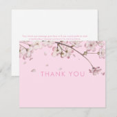 Carte De Remerciements Fleur délicate moderne rose (Devant / Derrière)