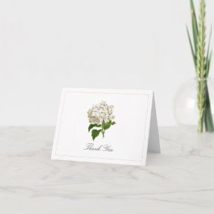 Carte De Remerciements Fleur d'hydrangea blanche antique Traditionnel