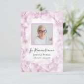 Carte De Remerciements Fleur d'Hydrangée rose Aquarelle Sympathie funérai (Debout devant)