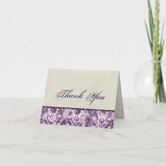 Carte De Remerciements Fleur di Lys Damask Lilac Thank You Notes (Devant)