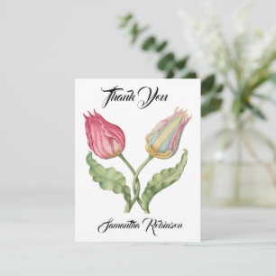 Carte De Remerciements Fleur d'illustration botanique vintage Tulip