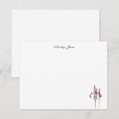 Carte De Remerciements Fleur d'iris violet aquarelle (Devant / Derrière)