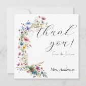 Carte De Remerciements Fleur du Jardin français (Devant)