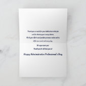 Carte De Remerciements Fleur du jour du professionnel administratif (Intérieur)