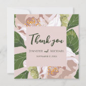 Carte De Remerciements Fleur et verdure luxuriante Élégante (Devant)