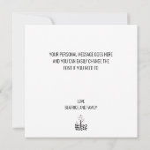 Carte De Remerciements Fleur fantaisiste noir blanc modifiable (Dos)