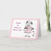 Carte De Remerciements Fleur fille (Devant)