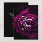 Carte De Remerciements Fleur gothique violet-rouge rose (Devant / Derrière)