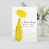 Carte De Remerciements Fleur Jaune dans les funérailles de Vase Sympathie (Debout devant)