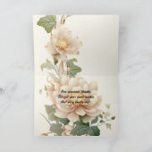 Carte De Remerciements Fleur Lotus de Mariage Vintage (Intérieur)