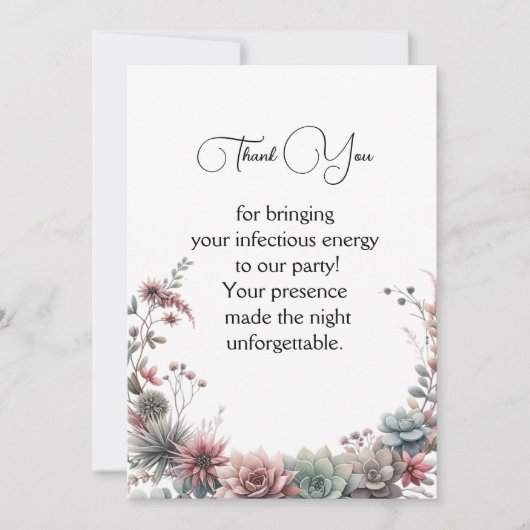 Carte De Remerciements Fleur Minimaliste (Devant)