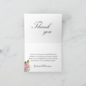 Carte De Remerciements Fleur peinte à la main 90e fête d'anniversaire (Intérieur)