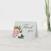 Carte De Remerciements Fleur peinte à la main 90e fête d'anniversaire (Devant)