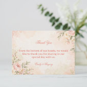 Carte De Remerciements Fleur Romantique Douce (Debout devant)