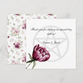 Carte De Remerciements Fleur Romantique Pentacle de Paeonie (Devant / Derrière)