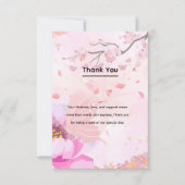 Carte De Remerciements fleur rose (Devant)