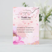 Carte De Remerciements fleur rose (Debout devant)