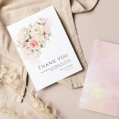 Carte De Remerciements Fleur rose 75e fête d'anniversaire