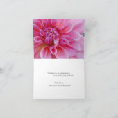 Carte De Remerciements Fleur rose élégant (Intérieur)