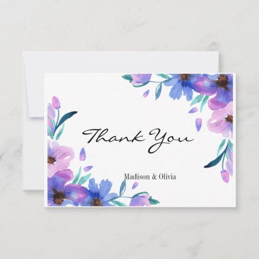 Carte de remerciements fleur sauvage (Devant)