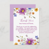 Carte De Remerciements Fleur sauvage (Devant / Derrière)