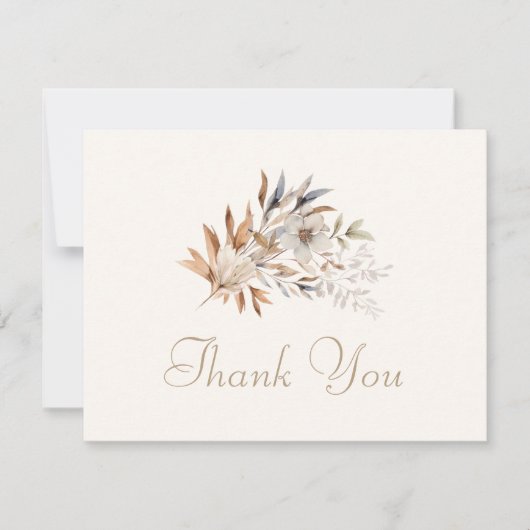 Carte De Remerciements Fleur sauvage Automne Automne Automne Élégant Mari (Devant)