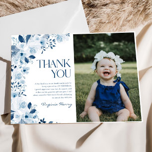 Carte De Remerciements Fleur sauvage Baby Girl Fête d'anniversaire