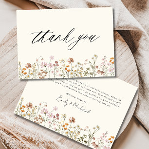 Carte De Remerciements Fleur sauvage Baby in Bloom Baby shower Terracotta