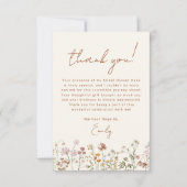 Carte De Remerciements Fleur sauvage Boho Fête des mariées Terracotta (Devant)