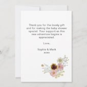 Carte De Remerciements Fleur sauvage Boho Garden bébé en fleurs (Dos)