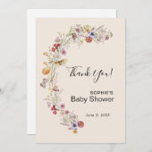 Carte De Remerciements Fleur sauvage Boho Garden bébé en fleurs (Devant / Derrière)