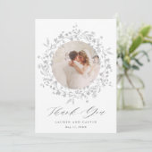 Carte De Remerciements Fleur sauvage Boho moderne Mariage de couronne 2 P (Debout devant)