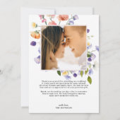 Carte De Remerciements Fleur sauvage Boho | Photo Mariage (Dos)