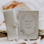 Carte De Remerciements Fleur sauvage Boho Rustic Elegant Fête des mariées<br><div class="desc">fleur sauvage Boho Rustique Élégant Bridal Shower Invitation</div>