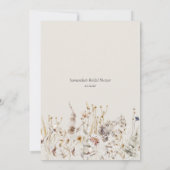 Carte De Remerciements Fleur sauvage Boho Rustic Elegant Fête des mariées (Dos)