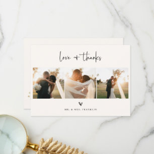 Carte De Remerciements Fleur sauvage Boho Script Mariage Photo