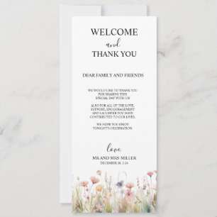 Carte de remerciements fleur sauvage, Carte de rem