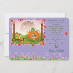 Carte De Remerciements Fleur sauvage Citrouille Patch Princess Fairy Tale