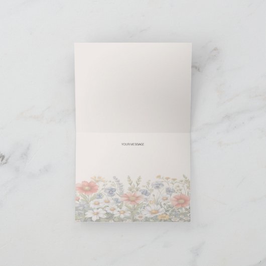 Carte de remerciements Fleur sauvage coloré (Intérieur)