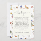 Carte De Remerciements Fleur sauvage coloré (Devant)