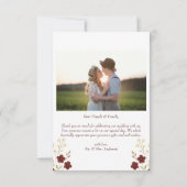 Carte De Remerciements Fleur sauvage d'automne Boho Mariage Photo (Dos)