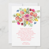 Carte de remerciements fleur sauvage de Baby showe (Devant)