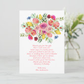 Carte de remerciements fleur sauvage de Baby showe (Debout devant)