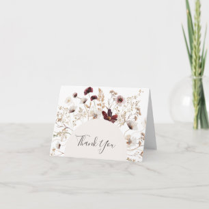 Carte de remerciements Fleur sauvage de cuivre Bou