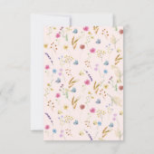 Carte De Remerciements Fleur sauvage de douche pour bébé rose clair (Dos)