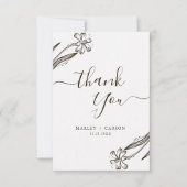 Carte De Remerciements Fleur sauvage de script moderne Boho Mariage (Devant)