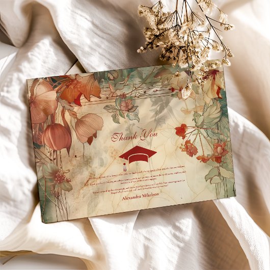 Carte De Remerciements Fleur sauvage de Terracotta